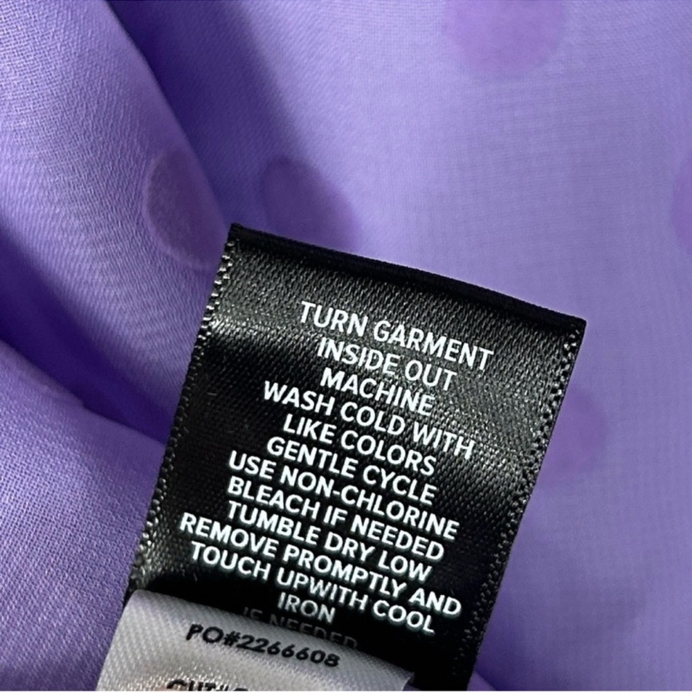 NWT Torrid Clip Dot polka dots lavender puff sleeve Long Stem Rose top SZ 1 NEW - Picture 9 of 10